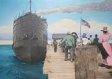 Steamship Missouri docking at Leland, 1909